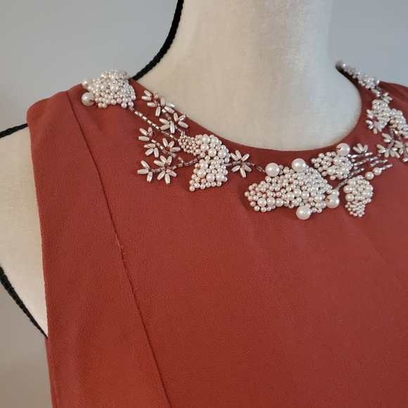 Asos look like two piece midi embroidery dress size 10 - Picture 4 of 10